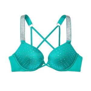 New! Victoria’s Secret bombshell shine strap rhinestone bikini top 4564
